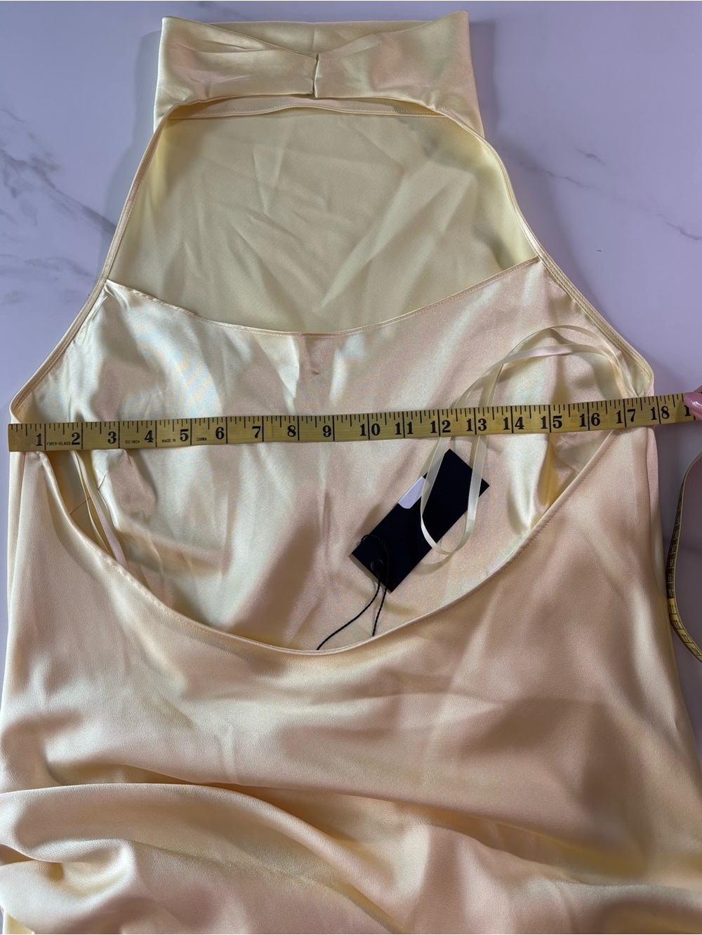 Gianni bini Satin Halter Neck Slip Dress in Pale Lime Sz 12 - Picture 8 of 10
